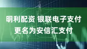 明利配资 银联电子支付更名为安信汇支付