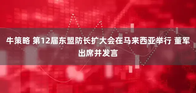 牛策略 第12届东盟防长扩大会在马来西亚举行 董军出席并发言
